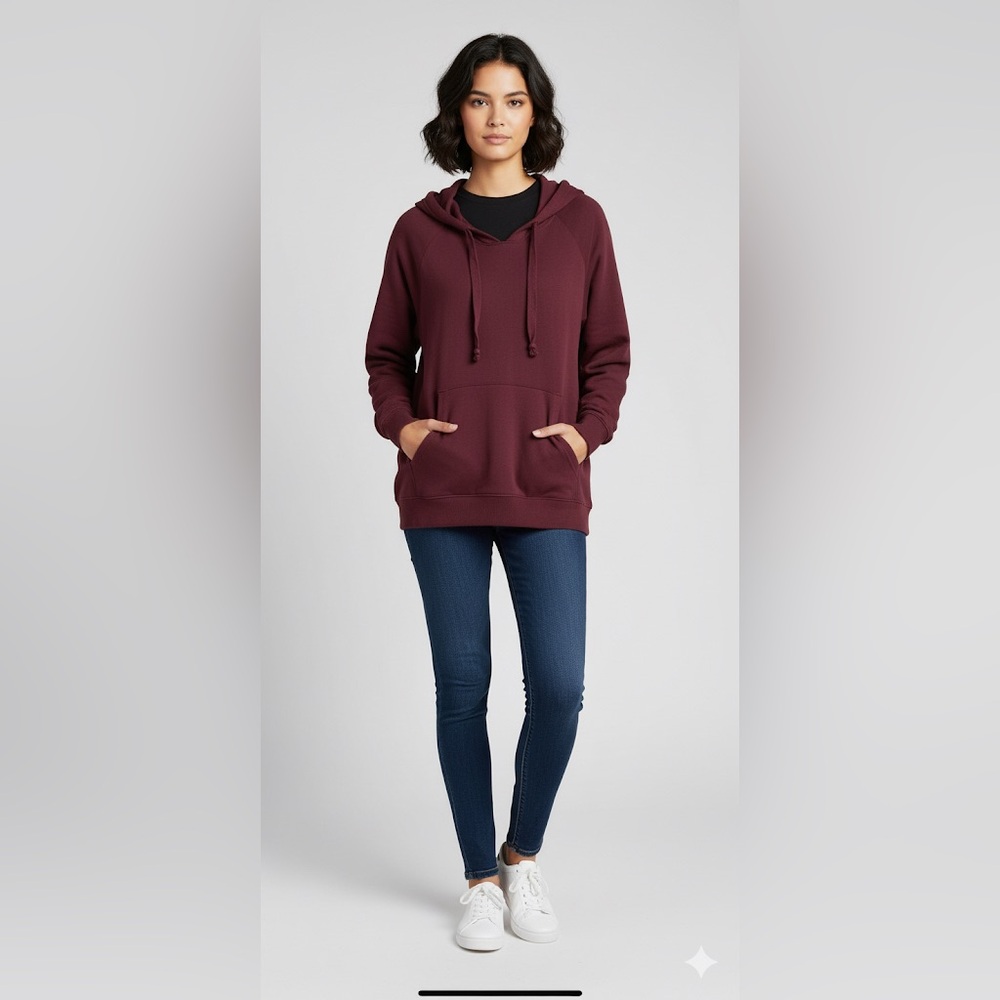 American Eagle Outfitters Maroon Hoodie Sweater